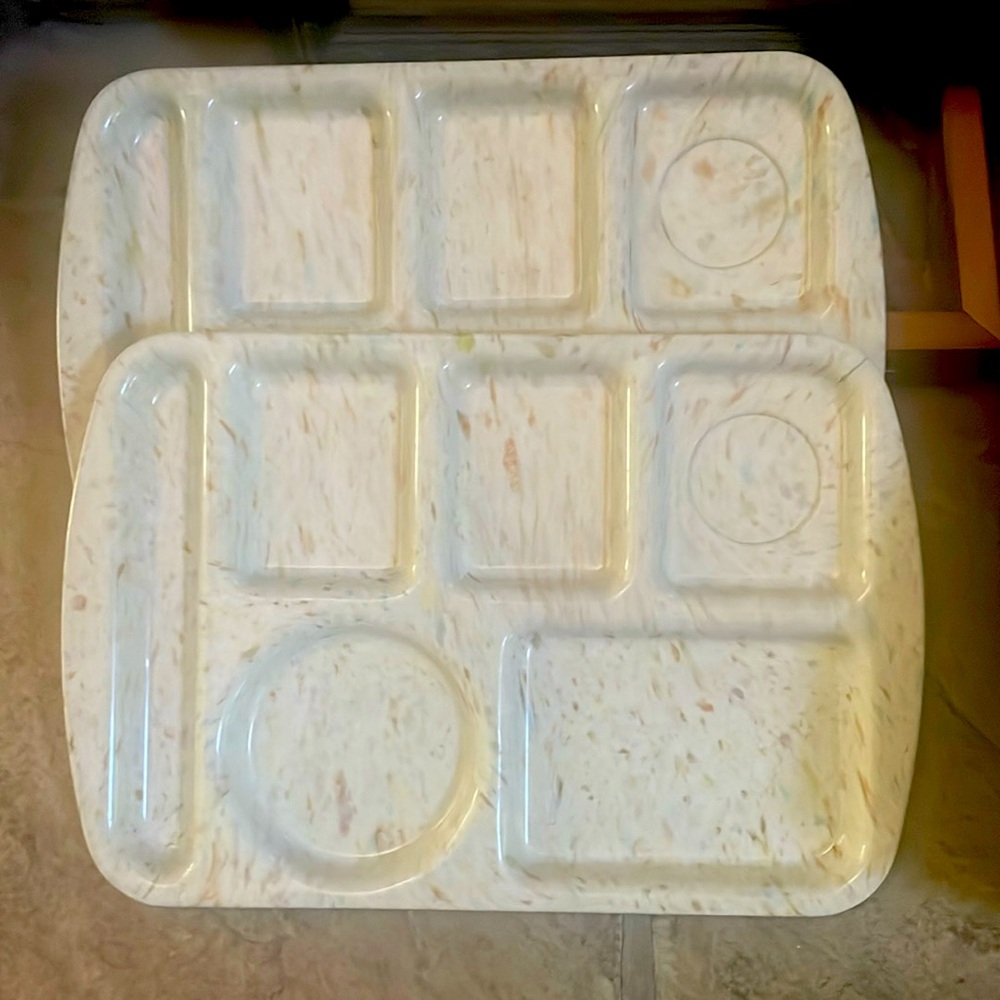 1950’s vintage Prolon Ware melamine lunch trays
